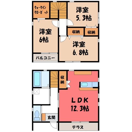 駅東公園前駅 徒歩25分 1-2階の物件間取画像